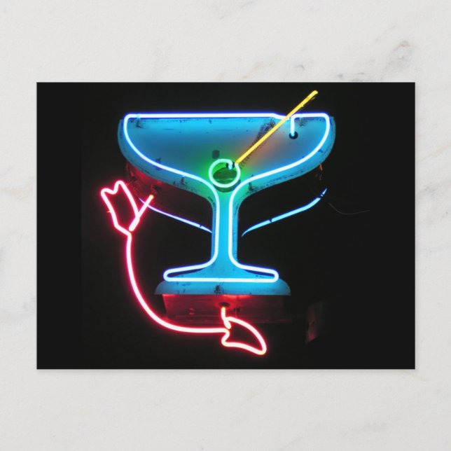 Carte Postale Martini bleu (Devant)