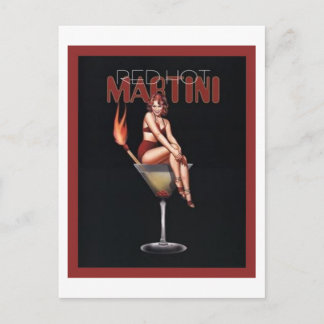 Carte Postale Martini chaud rouge