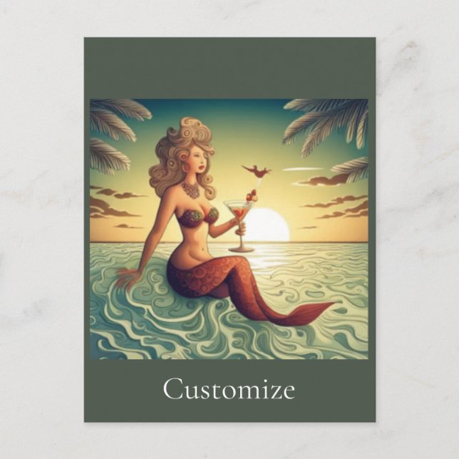 Carte Postale Martini Classy Mermaid Thunder_Cove (Devant)