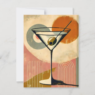 Carte Postale Martini d'art minimaliste moderne du milieu du siè