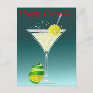 Carte Postale Martini de tennis Joyeux anniversaire