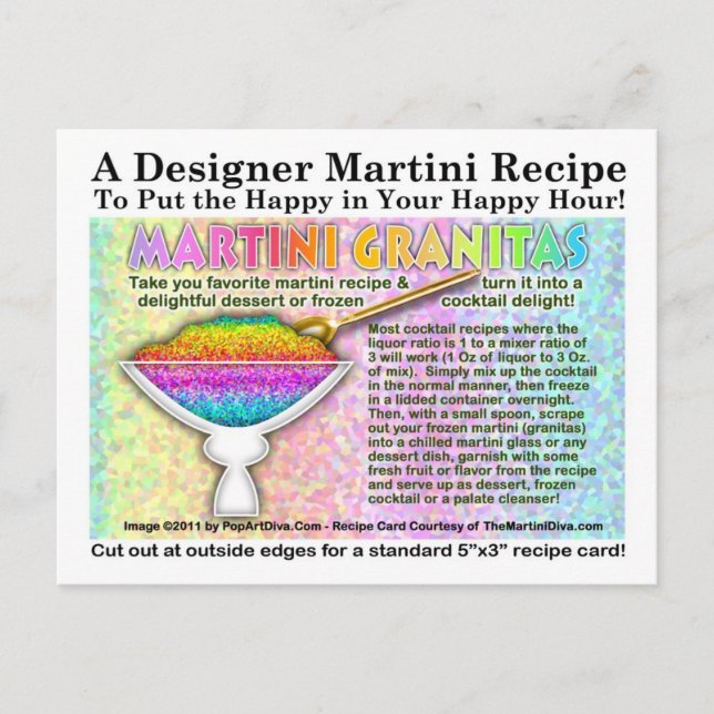 Carte postale Martini Granitias Recettes (Devant)