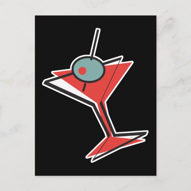 Carte Postale martini olive rétro (Devant)