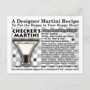 CARTE Postale MARTINI RECEPE DE CHECKER