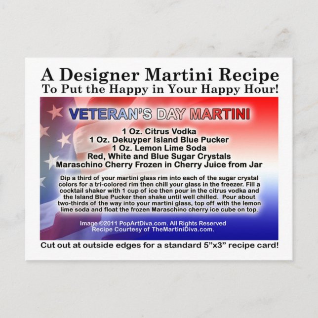 Carte postale Martini Recette du jour de l'ancien  (Devant)
