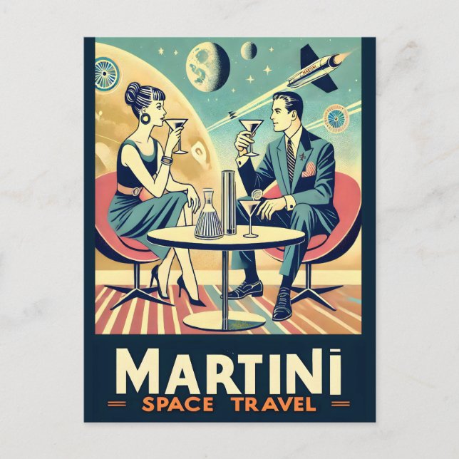 Carte Postale Martini Space Travel Affiches de l'équipage de con (Devant)