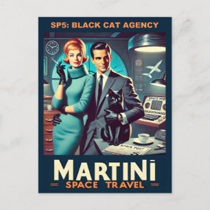 Carte Postale Martini Space Travel Poster SP5 : Agence de Chat N