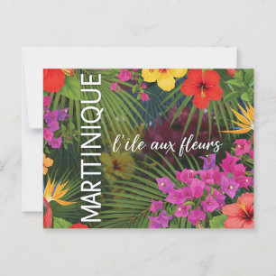 Carte postale Martinique fleurs tropicales"