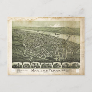 Carte Postale Martin's Ferry Ohio par Thaddeus Fowler (1899)