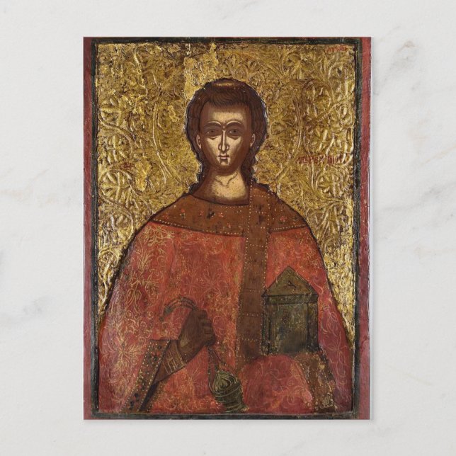 Carte Postale Martyr Saint-Laurent Icône chrétienne orthodoxe (Devant)