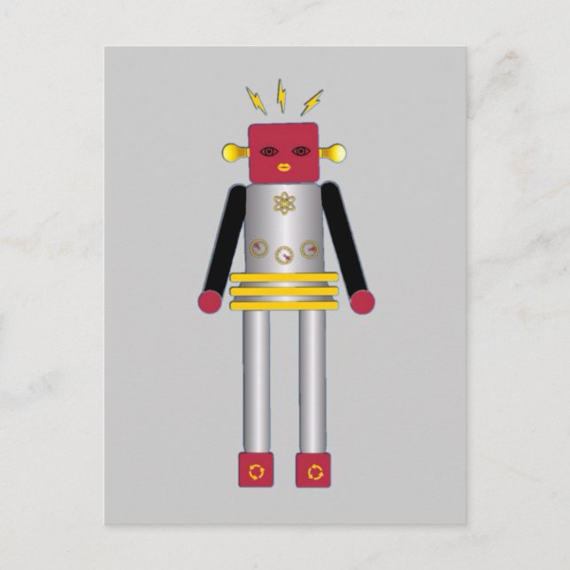 Carte Postale Martzkins Boy Robot Postcard © 2012 M. Martz (Devant)