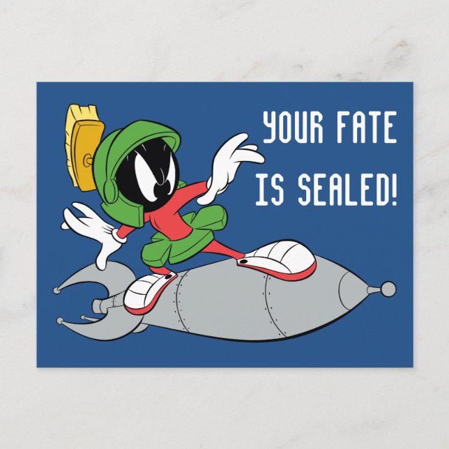 Carte Postale MARVIN MARTIAN™ Riding Rocket (Devant)