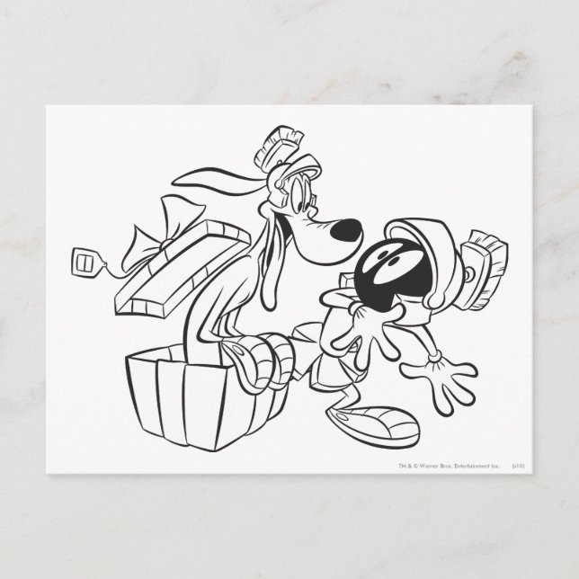 Carte Postale MARVIN THE MARTIAN™ et K-9 surprise cadeau (Devant)