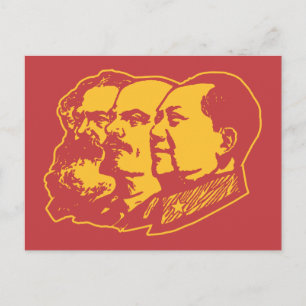 Carte Postale Marx Lenin Mao Portrait