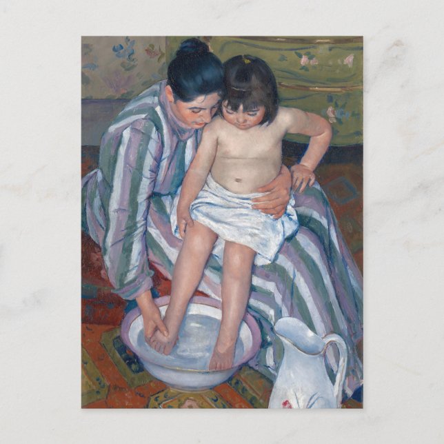 Carte Postale Mary Cassatt American Art The Childs Bath Painting (Devant)