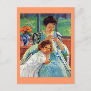 Carte Postale Mary Cassatt art : Jeune mère, peinture de Cassatt