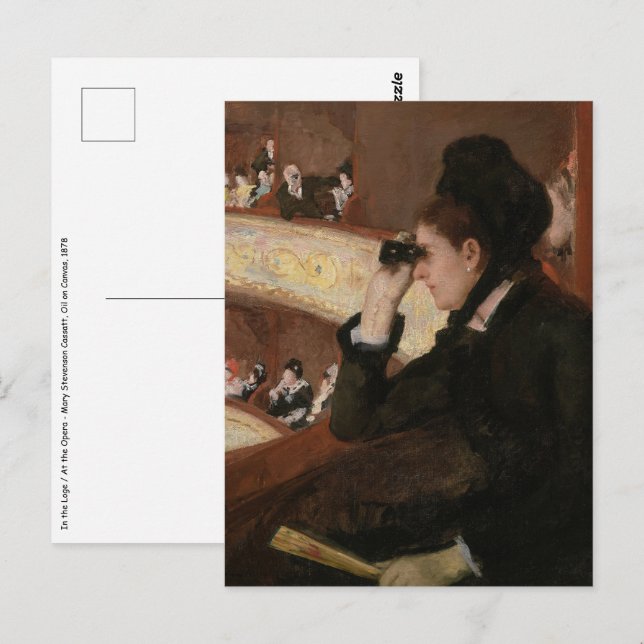 Carte Postale Mary Cassatt - Dans la loge (Devant / Derrière)