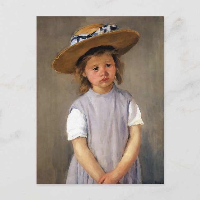 Carte Postale Mary Cassatt "Enfant dans un Casquette de paille" (Devant)