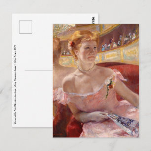 Carte Postale Mary Cassatt - Femme au collier de perles dans une