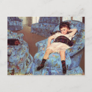 Carte Postale Mary Cassatt Girl in Blue Fauteuil Art