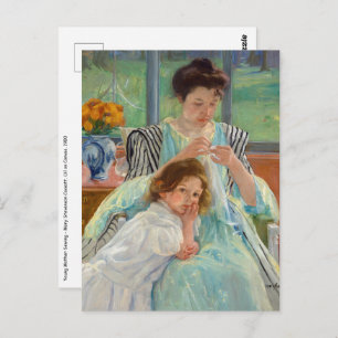 Carte Postale Mary Cassatt - Jeune mère coudre