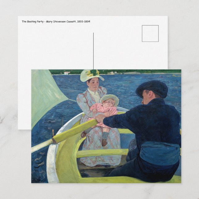Carte Postale Mary Cassatt - La Partie en barque (Devant / Derrière)