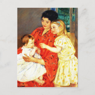 Carte Postale Mary Cassatt, Mère et Sara Admirant le bébé
