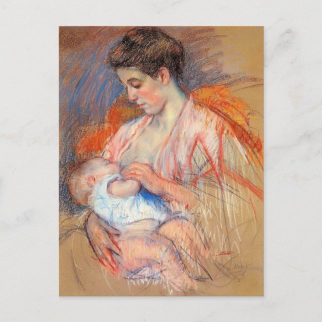 Carte Postale Mary Cassatt- Mère Jeanne Infirmière Son Bébé (Devant)
