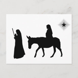 Carte Postale Mary Et Joseph Silhouette