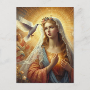 Carte Postale Mary et la colombe blanche