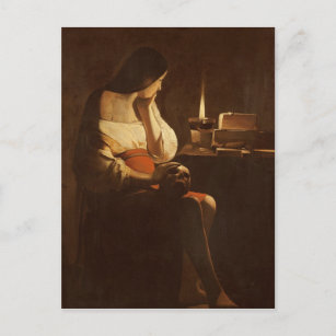 Carte Postale Mary Magdalene avec une lumière nocturne, 1630-35