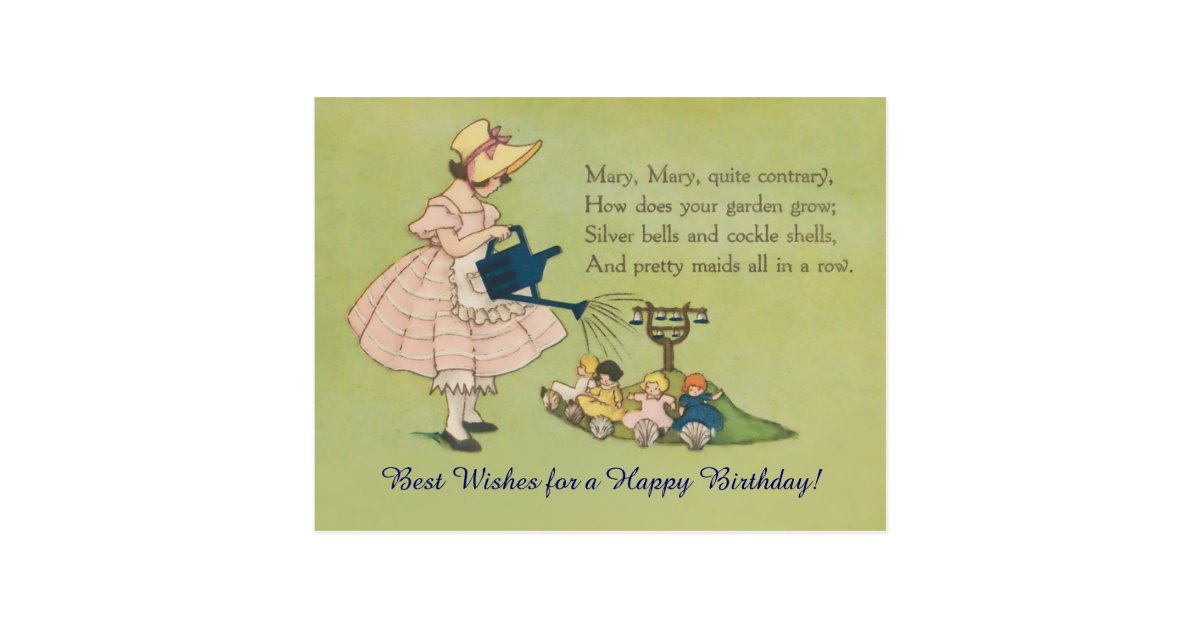 Carte Postale Mary Mary Assez Contraire Joyeux Anniversaire Zazzle Fr