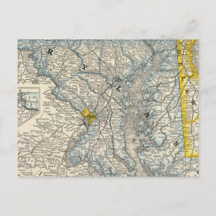 Carte Postale Maryland, DC et Delaware