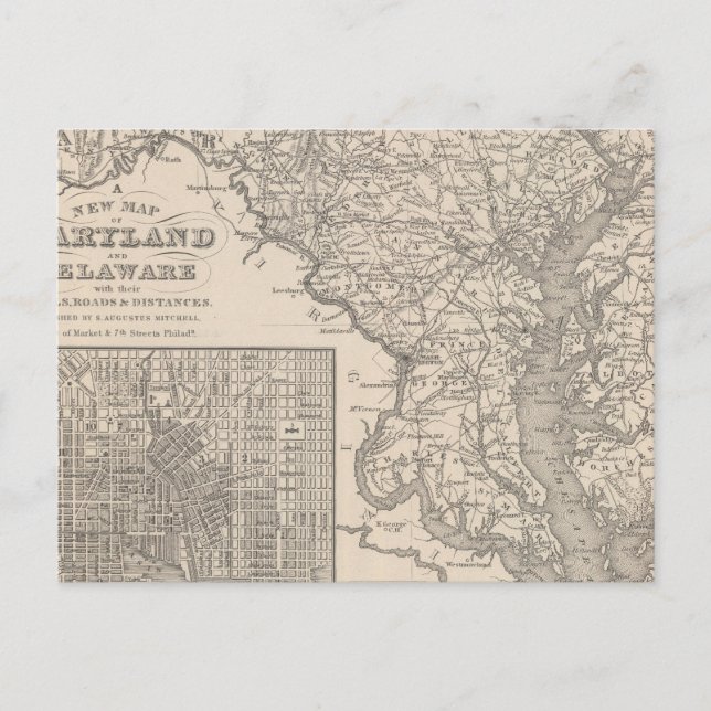 Carte Postale Maryland et Delaware (Devant)