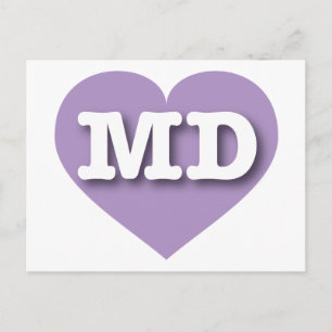 Carte Postale Maryland Lavender Heart - J'aime MD