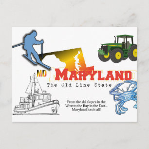 Carte Postale Maryland - L'État Old Line