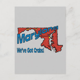 Carte Postale Maryland MD US Motto ~ Nous avons des crabes