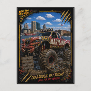Carte Postale Maryland Monster Truck Art Tout-Terrain