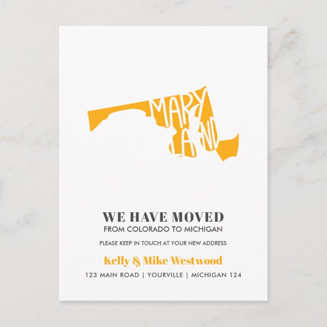 Carte Postale MARYLAND Nous avons proposé Nouvelle adresse Nouve (Devant)