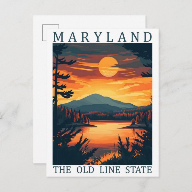 Carte Postale Maryland the Old Line State USA Travel Place (Devant / Derrière)