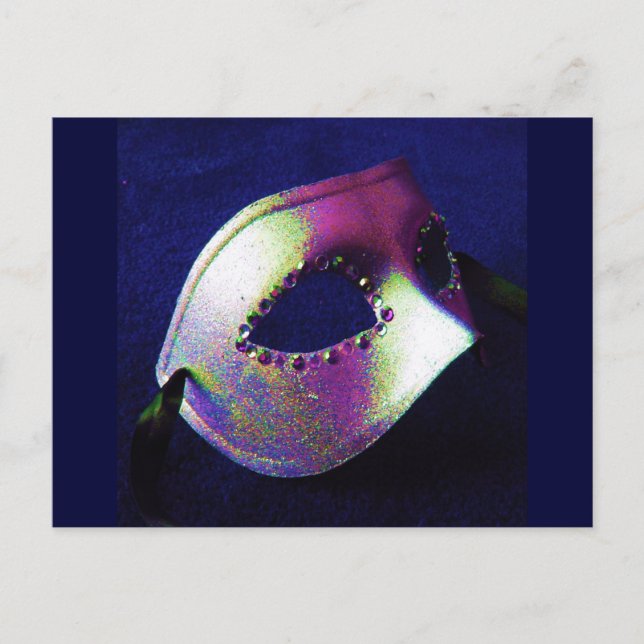 Carte Postale Mascarade bleue de minuit (Devant)
