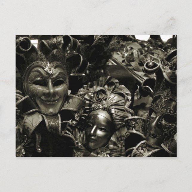 Carte Postale Mascarade gothique foncé Mascarade Masques noir (Devant)