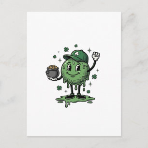 Carte Postale Mascotte de slime de la Saint-Patrick T-shirt vect