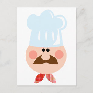 Carte Postale Mascotte du logo du chef homme visage