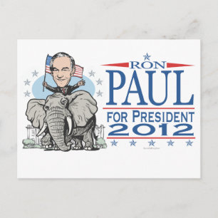Carte Postale Mascotte Ron Paul GOP 2012