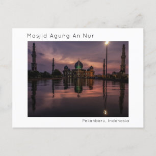 Carte Postale Masjid Agung An Nur, Pekanbaru, Riau, Indonésie
