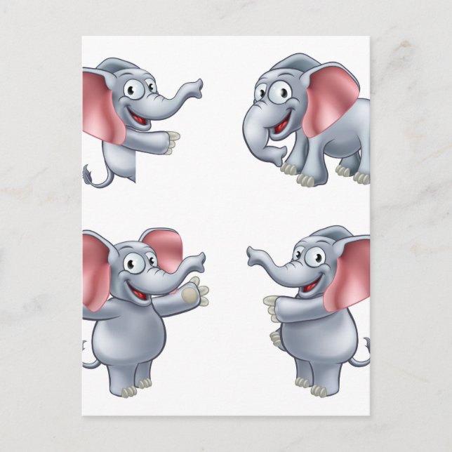 Carte Postale Masoct de dessin d'éléphant (Devant)