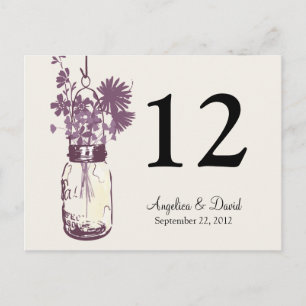 Carte Postale Mason Jar & Wildflowers Table Card