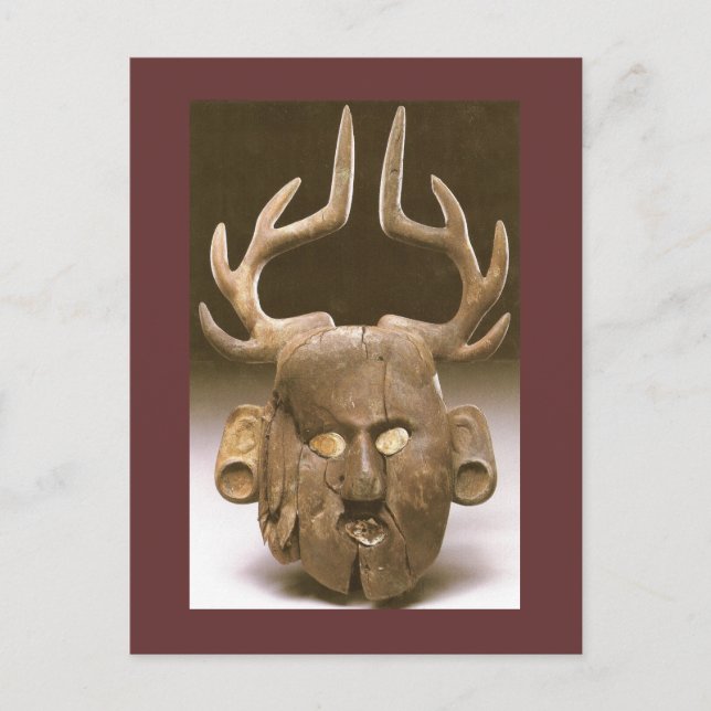 Carte Postale Masque avec Antlers Native American Fine Art (Devant)