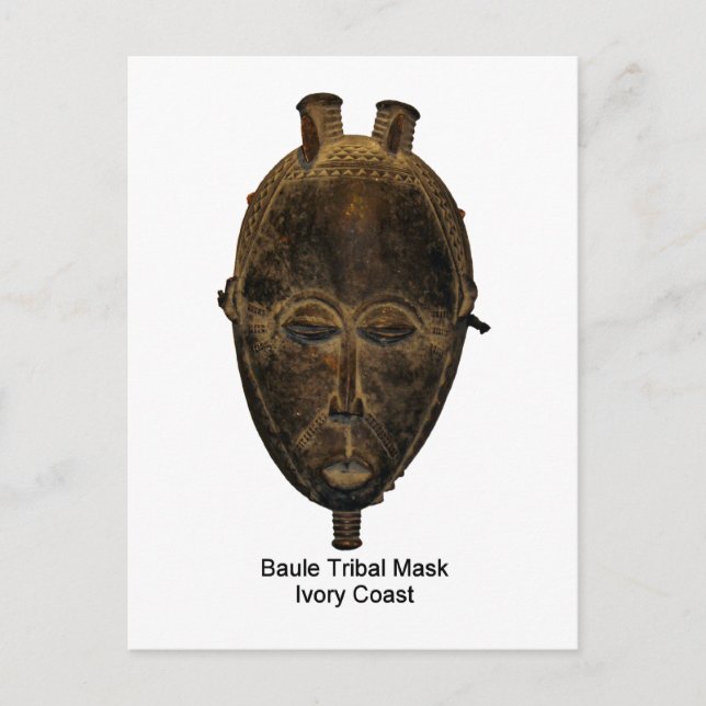Carte postale Masque Baule Tribal (Devant)